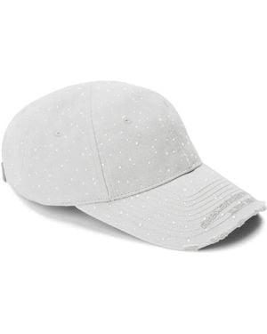 Alexander Wang Kristallverzierte Baseballkappe Im Distressed-Look - Weiß