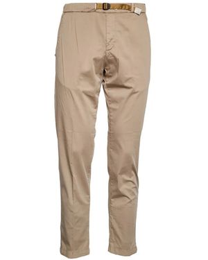 White Sand Drawstring Satin Trousers - Neutro