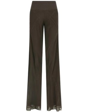 Rick Owens Bias Silk Trousers - Brown