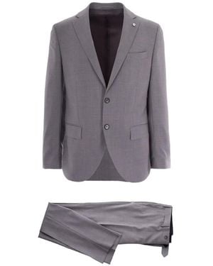 L.B.M. 1911 Button-Fastening Wool Suit - Grey