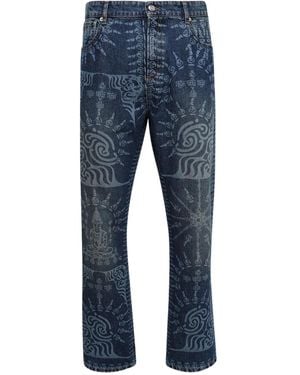 Bluemarble All-Over-Print Jeans - Blue