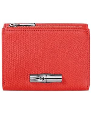 Longchamp Le Roseau Compact Wallet - Red
