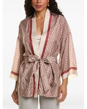 Brunello Cucinelli Patterned Kimono-Style Blouse - Pink