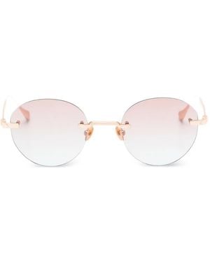 Kyme Charles Rimless Round-Frame Sunglasses - Pink