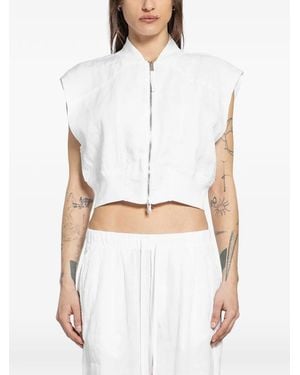 Thom Krom Zipped Bomber Vest - White
