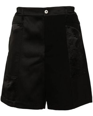 Feng Chen Wang Shorts Im Patchwork-Look - Schwarz