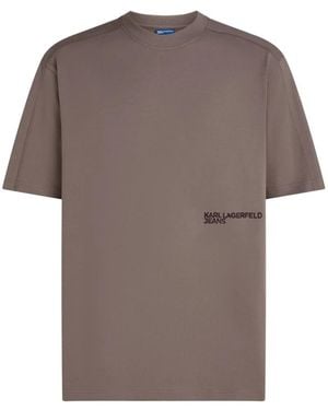 KARL LAGERFELD Relaxed Seams T-Shirt - Grey