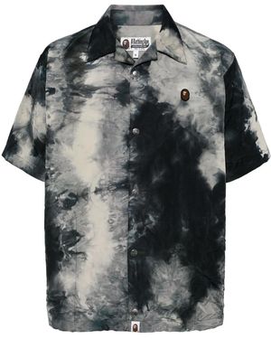 A Bathing Ape Tie-Dye Short-Sleeve Shirt - Black