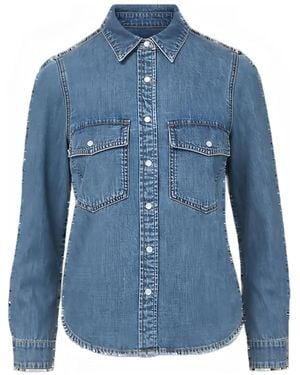 Veronica Beard Camicia Denim Con Tasche - Blu
