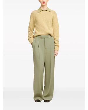 Ami Paris Pantalones Rectos Con Pinzas - Amarillo