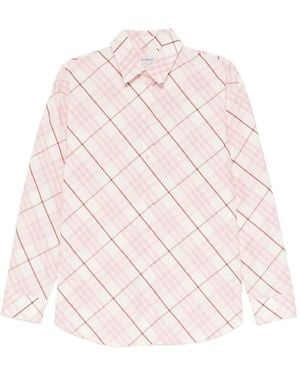 Burberry Check-Pattern Shirt - Pink