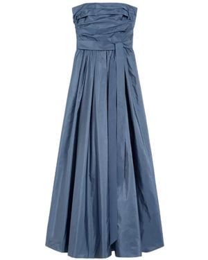 Max Mara Quinoa Strapless Belted Maxi Dress - Blue