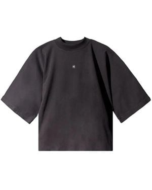 Yeezy Gap Logo-Detail Cropped T-Shirt - Blue