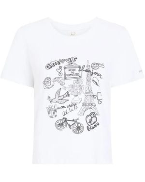 Cinq À Sept Rhinestone Doodle Shrunken T-Shirt - White