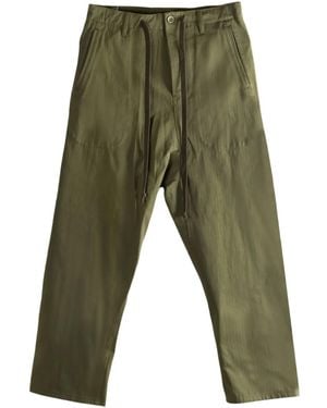 Uma Wang Perch Drawstring-Waist Trousers - Green