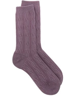 Stussy Socken Mit Zopfmuster - Lila