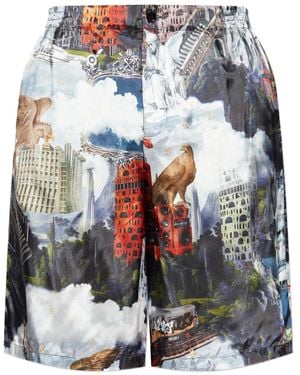 Off-White c/o Virgil Abloh Graphic-print Drawstring Shorts - グレー