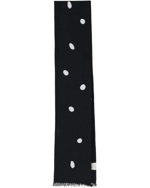 Destin Polka-Dot Fringed Scarf - Black