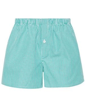 MODES GARMENTS Gingham-Check Cotton Boxers - Blue