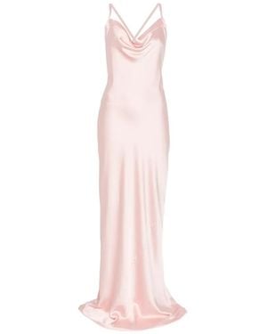 Norma Kamali Cross-Back Maxi Dress - Pink