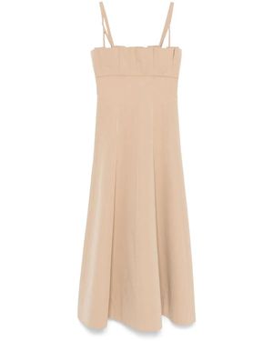 Philosophy Di Lorenzo Serafini Pleat-Detail Midi Dress - Natural