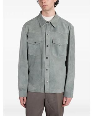 Salvatore Santoro Suede Western-Style Shirt Jacket - Grey
