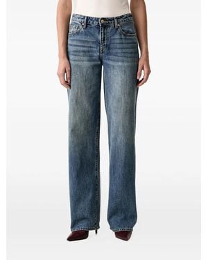 ARMANI EXCHANGE Jeans Dritti Oversize Con Effetto Schiarito - Blu
