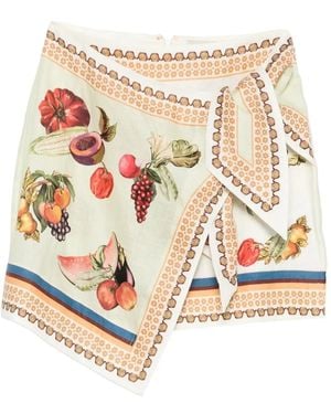 ALÉMAIS Mercado-Print Mini Skirt - White