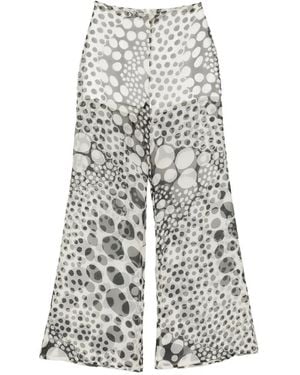 Isabel Sanchis Sheer Polka-Dot Trousers - White