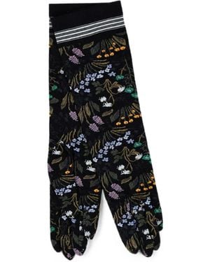 Antipast Guantes De Punto Con Estampado Floral - Negro