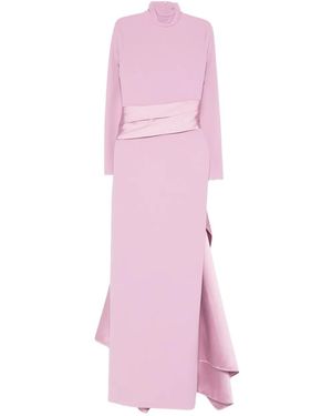Solace London Elegant Long Dress - Pink