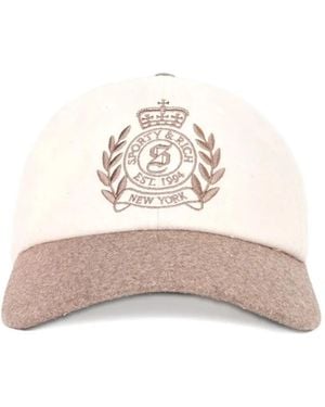 Sporty & Rich Embroidered-Logo Baseball Cap - Natural