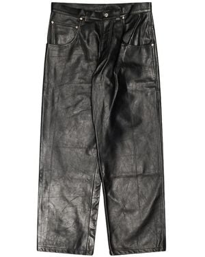 Vetements Hip-Hop Leather Track Trousers - Grey
