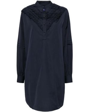 Maison Kitsuné Craft Embroidery Shirt Dress - Blue