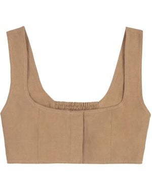 LeKasha Linen Tank Top - White