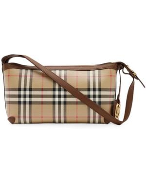 Burberry Mini Check Shoulder Bag - Natural