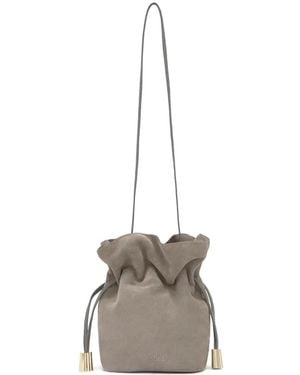 Tous Small Heritage Drawstring Bucket Bag - White