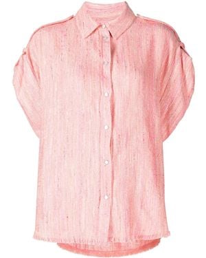 IRO Button-Up Tweed Shirt - Pink