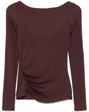 Elisabetta Franchi Draped Long Sleeve T-Shirt - Purple