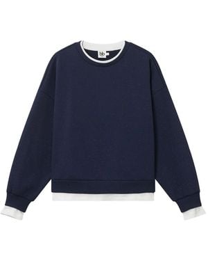 B+ AB Gelaagde Sweater Met Glitterdetail - Blauw