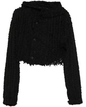 Comme des Garçons Textured Raw-Edge Jacket - Black