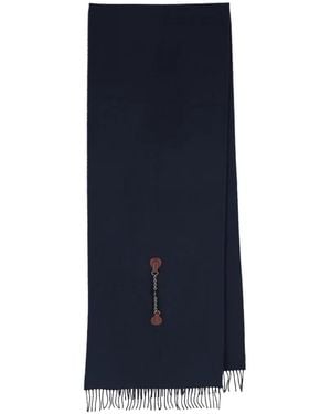Chloé Fringed Chain-Emebllished Scarf - Blue