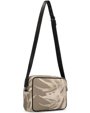 Saint Laurent Leaf-Print Camera Bag - White