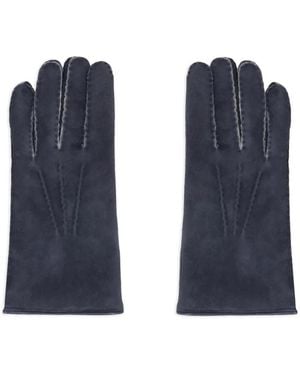 Moorer Sheepskin Leather Gloves - Blue