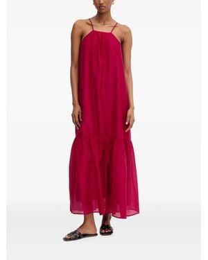 Liu Jo Pleated Ruffled Maxi Dress - Red