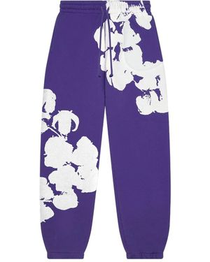 DENIM TEARS Big Cotton Wreath Track Trousers - Blue
