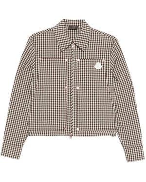 Moncler Veste À Patch Logo - Brown