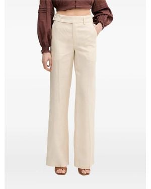 Silvian Heach Pressed-Crease Wide-Leg Pants - Natural