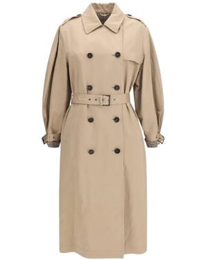 Brunello Cucinelli Double-Breasted Belted Trench Coat - Natural