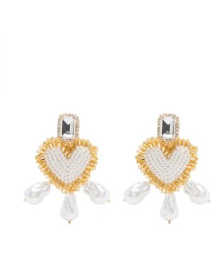 Vanina Boucles D'Oreilles Love Letter - Métallisé